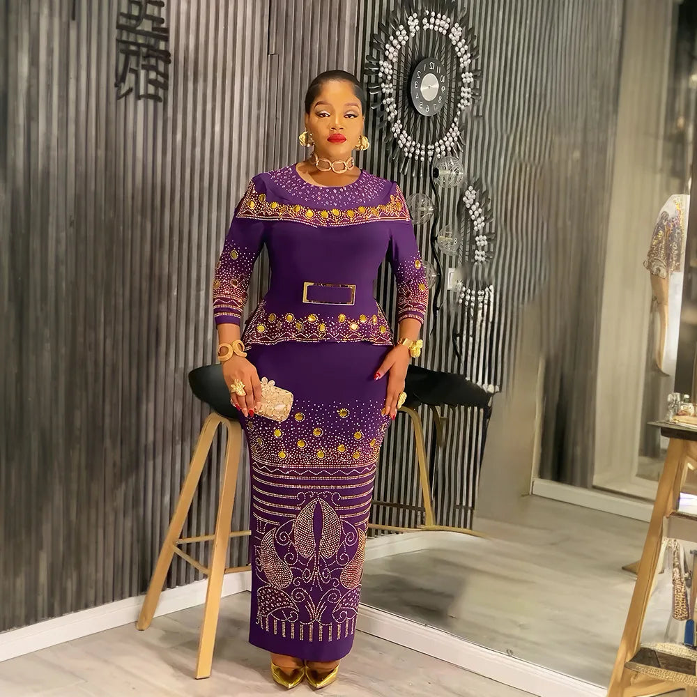 Luxury Diamond African Party Dress for Women – Elegant Turkey Muslim Wedding Evening Gown
