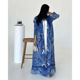 Die „Royal Archive“ Vintage Print Abaya | Offener Cardigan & Dubai Luxus Robe