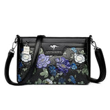 Damen-Umhängetasche mit Blumenmuster | Hochwertige Crossbody-Tasche aus Leder