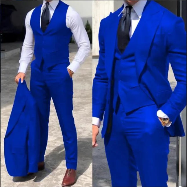 Elegante 3-teiliger Hochzeits-Smoking für Herren – Slim Fit Bräutigam-Anzug