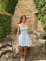 Elegantes Party-Minikleid für Damen – Sexy ärmelloses A-Linien-Sommerkleid mit niedriger Taille