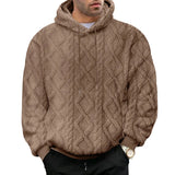 Herren Jacquard-Kapuzenpullover – Doppelseitiger Samt-Thermo-Pullover
