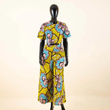 Ankara Print Short Blouse and Pants Tracksuit, Traditional Dashiki Clothing