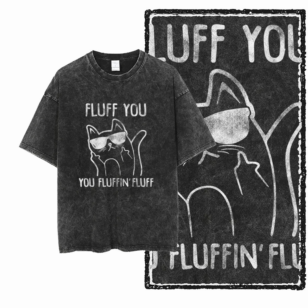 Acid Washed Cat Graphic T-Shirt | Unisex Exclusive Streetwear Tee