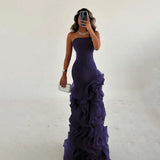 Asymmetrical Tiered Mermaid Prom Gown | Layered Formal Evening Dress