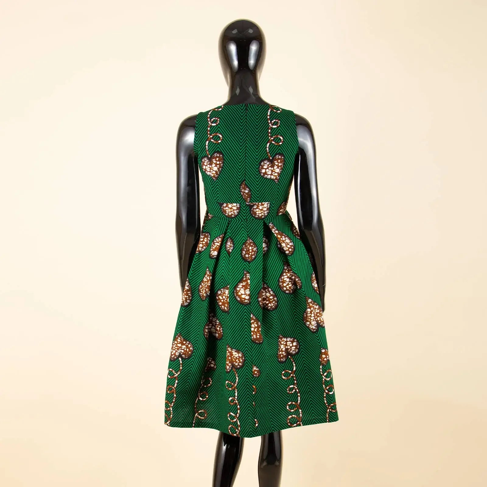 Afrikanisches Batik-Sommerkleid für Damen | Ärmelloses knielanges Partykleid
