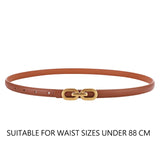 The "Grace" Skinny Belt: Premium Genuine Leather with Polished Gold Buckle