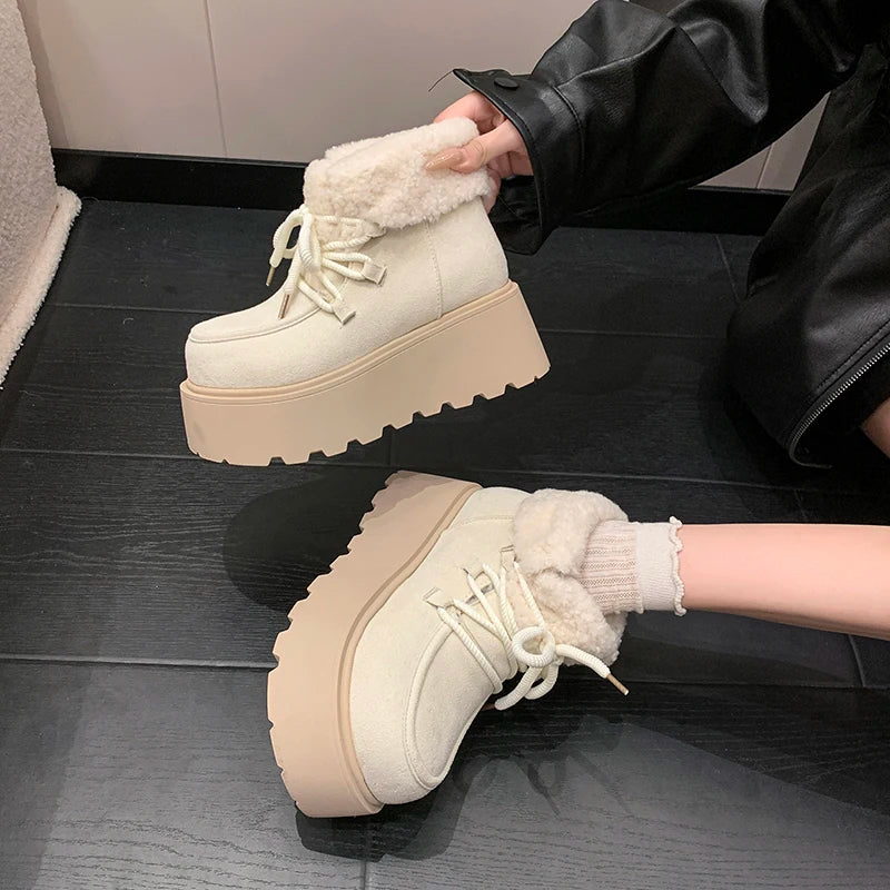 Women’s Chunky Platform Snow Boots – Ultra-Warm Fur-Lined Winter Booties