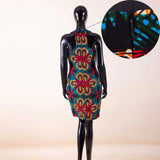 Ärmelloses Ankara Bodycon Sommer Mini-Kleid im afrikanischen Stil für Damen