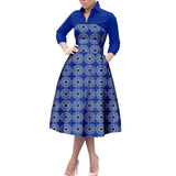 Vibrant Dashiki Print African A-Line Dress for Women