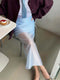 Summer See-Through High Waist Long Skirt – Women’s Slim Patchwork Maxi Skirt