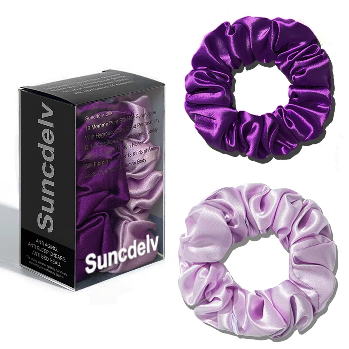 The "Silk-Glow" Duo: 2Pcs Pure 22 Momme Natural Silk Scrunchies