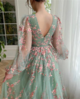 Candy Green Floral A-Line Wedding Gown | Plus Size Luxury Ball Gown