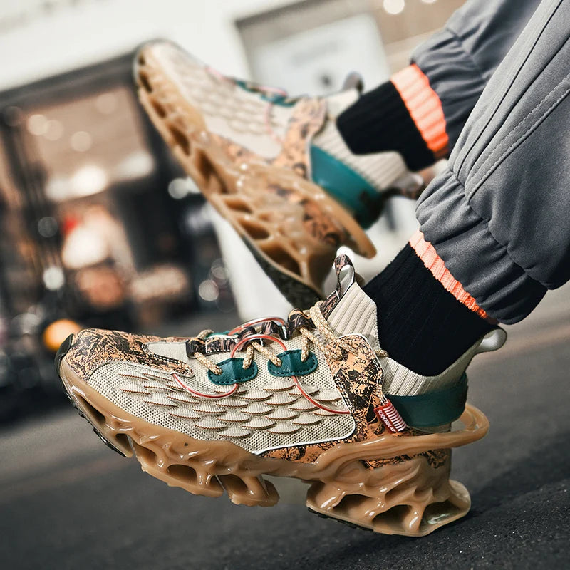 Luxuriöse Blade-Laufschuhe für Herren – Atmungsaktive Designer-Sneaker aus Mesh für Freizeit und sportliches Training