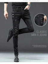 Vintage Snowflake Wash Jeans | Men's Designer Korean Fashion Slim Denim