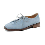 Damen Oxford-Schuhe aus echtem Wildleder – Britischer Stil Schnür-Loafer