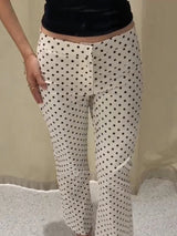 Elegante Damen-Hose mit Tupfenmuster – Schmale Passform, gerades Bein