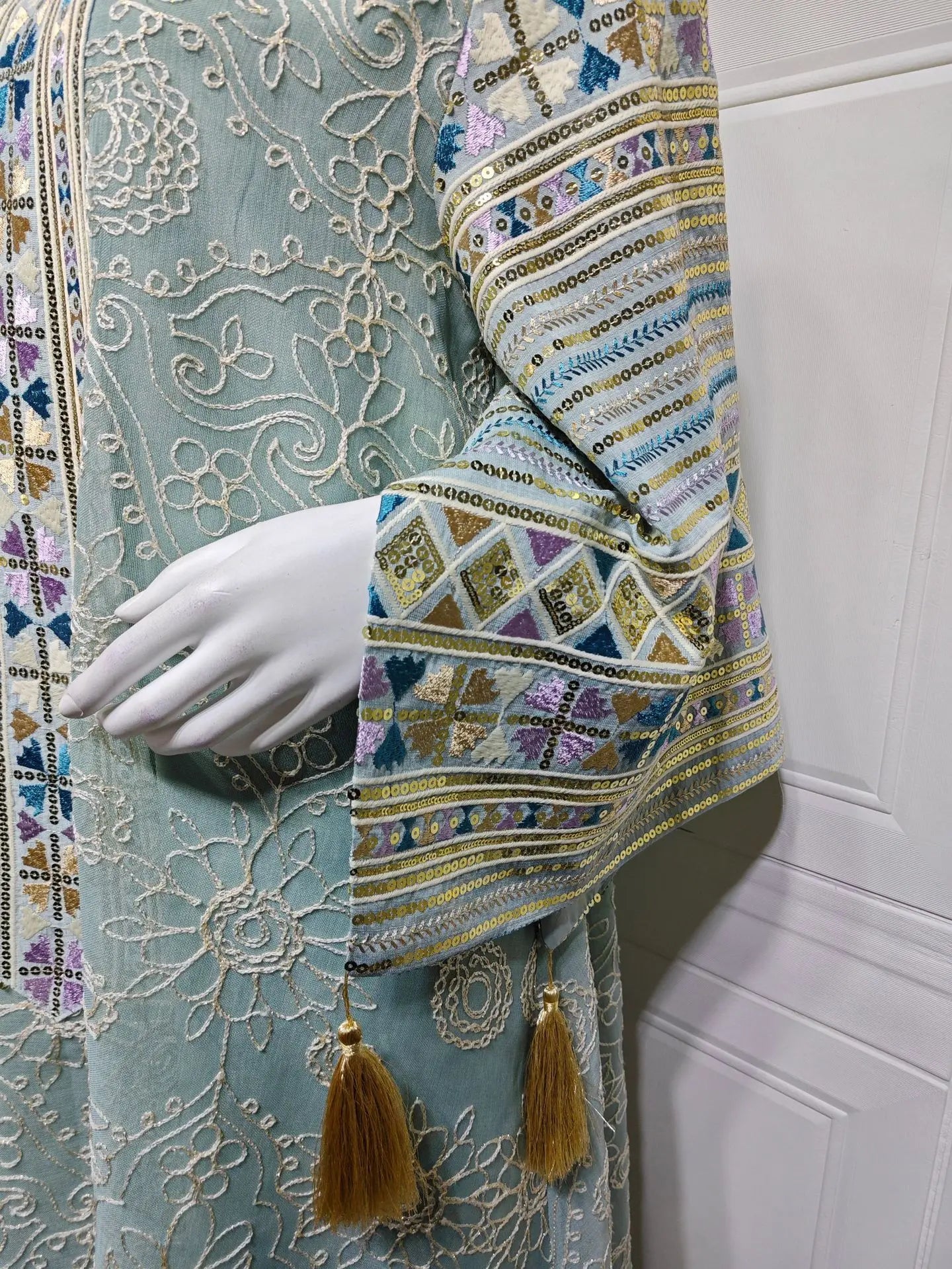 Women’s Embroidered Abaya for Party | Elegant Muslim Jalabiya Morocco Kaftan