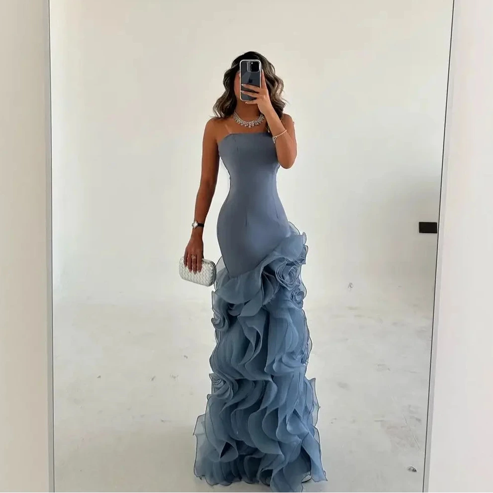 Asymmetrical Tiered Mermaid Prom Gown | Layered Formal Evening Dress