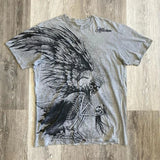 Herren Y2K Gothic Affliction T-Shirt – Baumwoll-T-Shirt mit dunklem Flügelprint