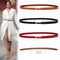 Women's Fashion Skinny Slim Belt – Soft Genuine Leather Waistband with Silver Alloy Buckle