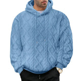 Herren Jacquard-Kapuzenpullover – Doppelseitiger Samt-Thermo-Pullover