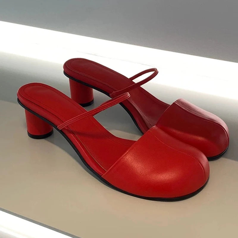 Women’s Cover Toe Mules – Elegant Slip-On Slingback Sandalias