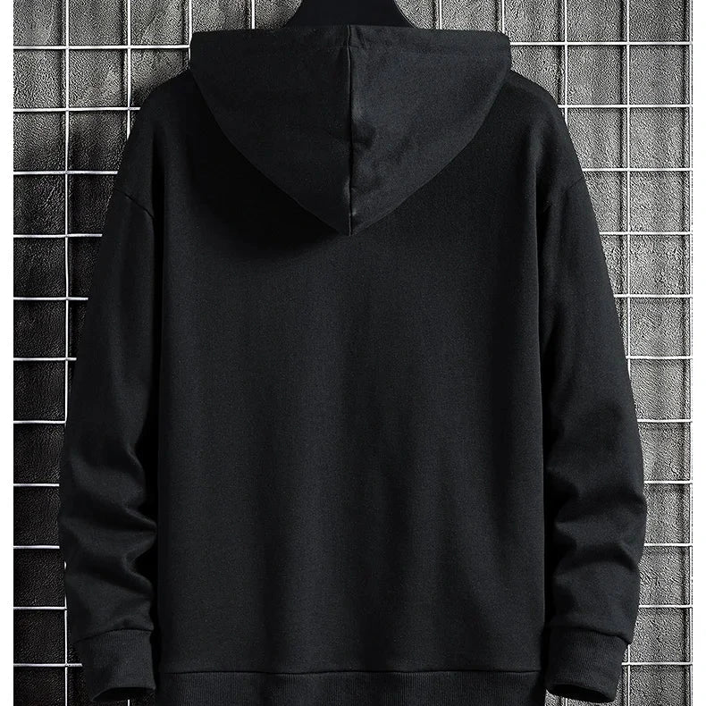 Men’s Hip Hop Streetwear Hoodie – Spring Autumn Black & Grey Sweatshirt