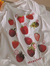 Frisches Erdbeer-Baumwoll-T-Shirt – Süßes Damen-T-Shirt mit Fruchtmotiv
