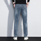 Herren Slim Fit Stretch Jeans | Vintage Korean Style Straight Denim