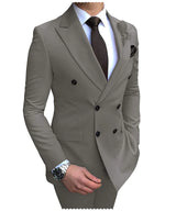 Herren Zweiteiliger Zweireiher-Anzug – Slim Fit Sakko mit fallendem Revers, legerer Smoking