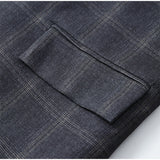 Damen Blazer mit Karomuster – Mode-Stehkragen Langarm Split Mantel