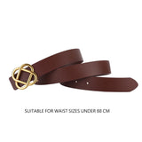 Damen-Wildleder-Rindledergürtel 2,8 cm – Vintage schmaler Gürtel mit Retro-Goldschnalle