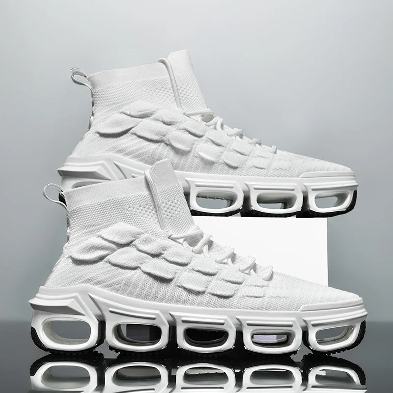 Herren Luxus-Sneaker – Atmungsaktive Hohlsohlen-Fashion-Trainer, Leichte Freizeit-Laufschuhe