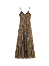 Women’s Vintage Leopard Print Sling Maxi Dress