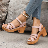 Damen Plateau-Sandalen mit Knöchelriemen – Dicke Absatz Sommer Gladiator-Schuhe