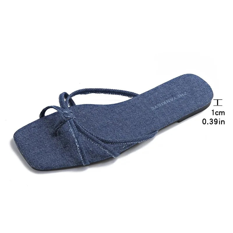 Damen Bequeme Strand-Flip-Flops – Lässige Slip-On-Pantoletten, Modische Anzieh-Slides