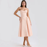 Women's Elegant Spaghetti Strap Midi Dress