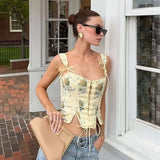Women's Sexy Sleeveless Tie-Front Tank Top | Reversible Front Lace-Up Bandage Crop Top
