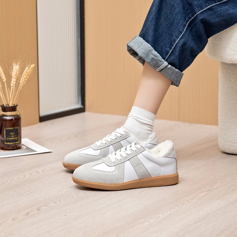 Damen Sportschuhe aus echtem Leder – Retro German Army Trainer