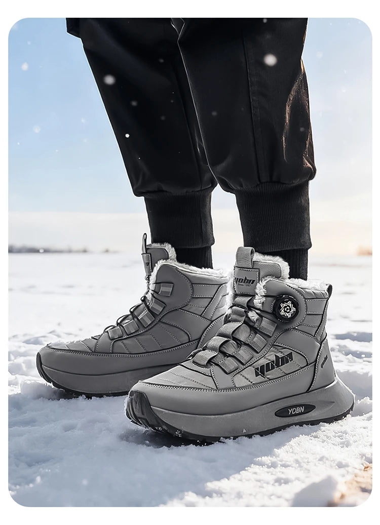 Herren Winterstiefel - Wasserdichte Schneestiefel für Herren - Rutschfeste Outdoor-Wanderschuhe