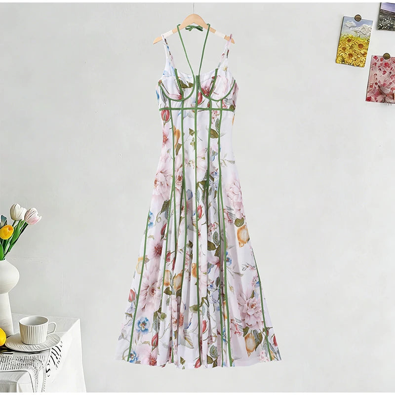 Women’s Printed Halter Neck Maxi Dress