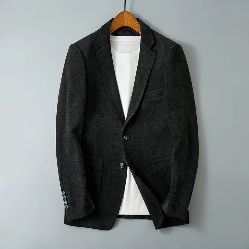 Men's High-Quality Thick Suit Jacket – Handsome Slim Fit Business Blazer