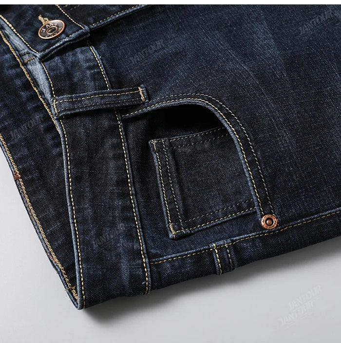 Men’s Classic Cotton Denim Overalls – Straight Leg Jeans