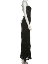 Sexy rückenfreies Bandage-Maxikleid – figurbetonter langer Damen-Bademantel, ärmelloses Partykleid mit tiefem Ausschnitt