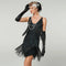 1920s Flapper Dress Roaring 20s Gatsby Sequined Fringe Tassel Mini Dress