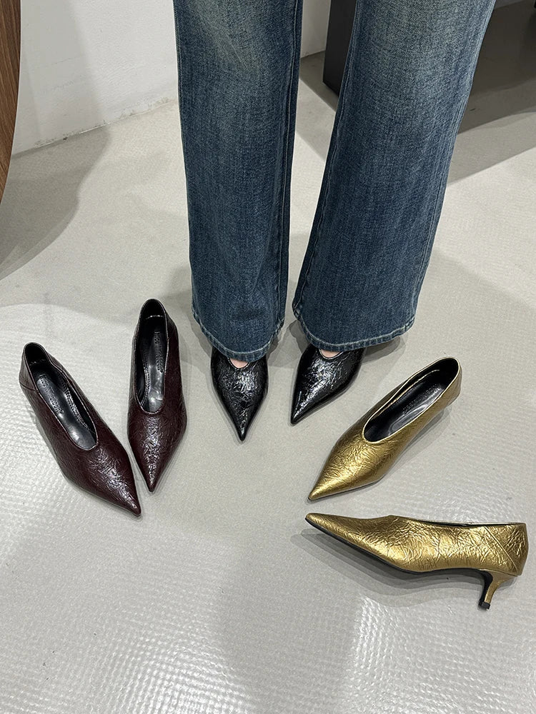 Women's Classic Pointed Toe Thin Heel Pumps