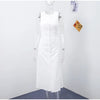 Women’s Elegant Sleeveless Long Dress – Slim Fit Solid O-Neck Maxi
