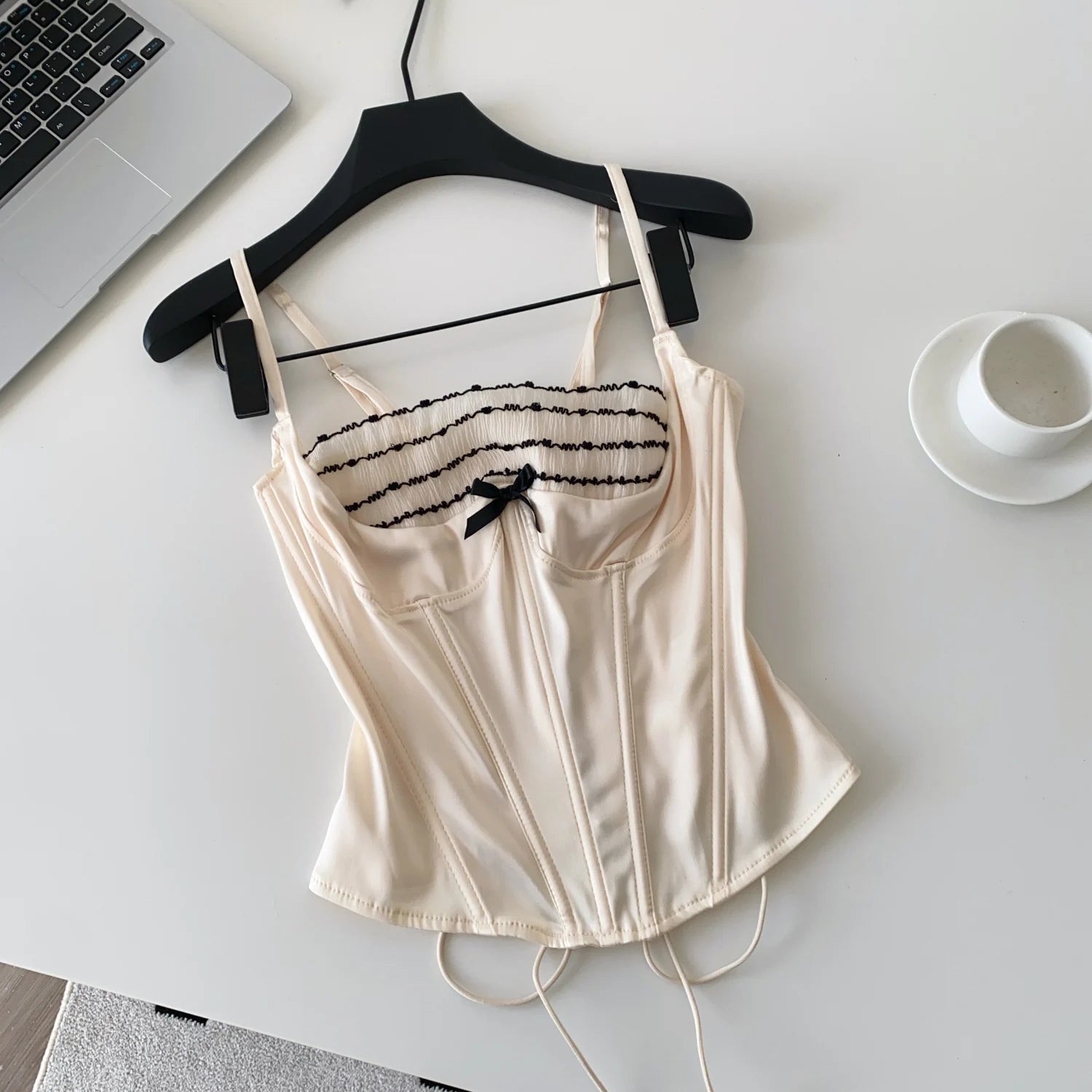 Das "Summer Muse" Spitzen-Rüschen-Camisole | Hot Girl Ästhetik Korsett-Oberteil
