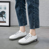 Women’s Genuine Leather Loafers – Soft Sole Lace-Up Flats